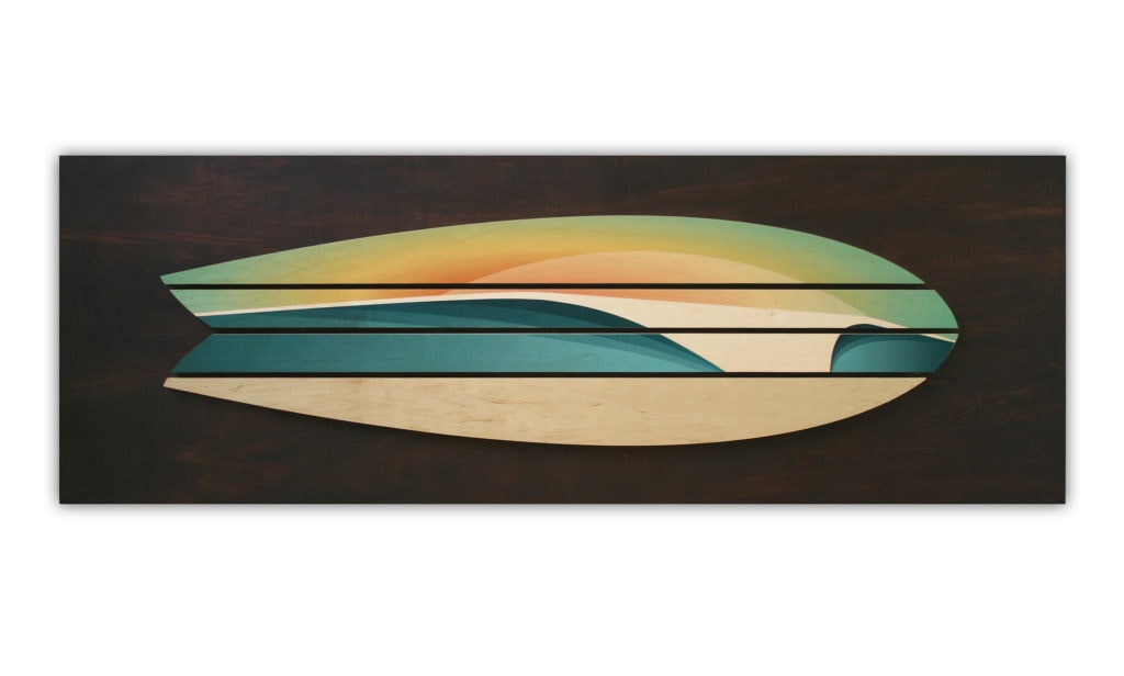 Wooden wave art | Wooden Surfboard Decor