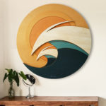 wood wall sculpture, modern wave art, shaun Thomas, Laguna Beach art galleries