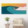 modern coastal art, beach decor, wave art