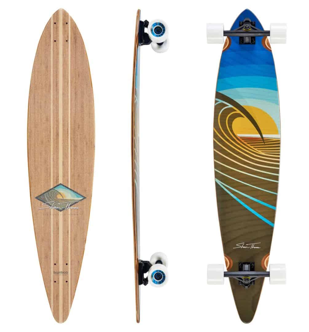 Pintail longboard skateboard cruiser