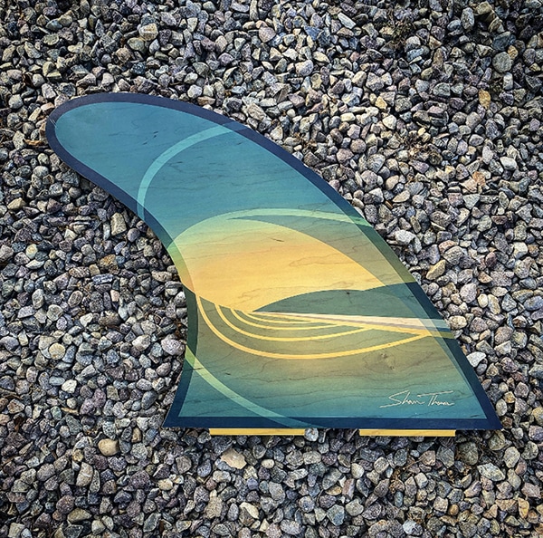 surfboard fin artwork, surf art