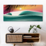 ocean wave art, tropical wave artwork, wave painting