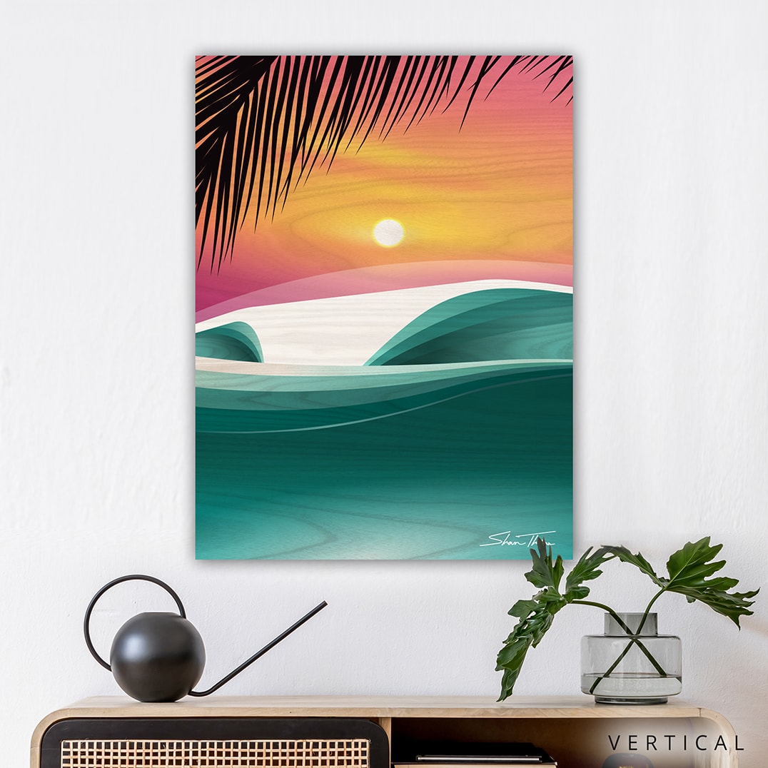 wave artwork, tropical ocean art, wave painting